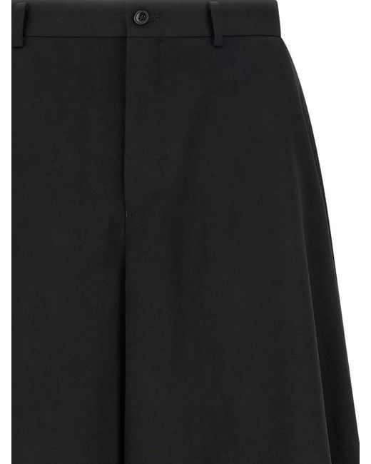 Comme des Garçons Black Loose Leg Bermuda Shorts Belt Loops Pleats for men
