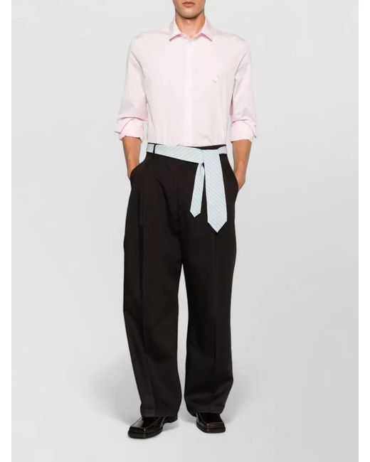 Moschino Pink Regular Fit Long Sleeve Silk Blend Shirt for men
