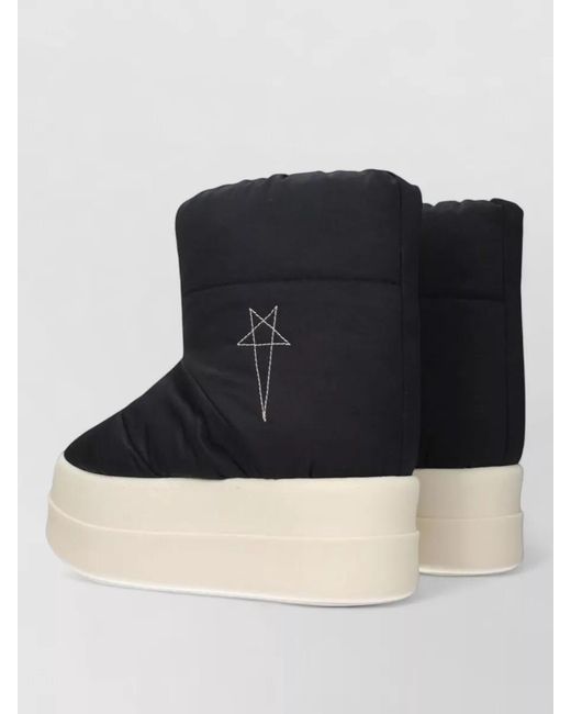 Rick Owens Blue Fabric Ankle Boots
