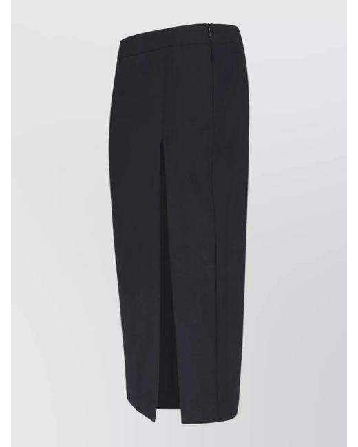 Dondup Blue High Waisted Midi Skirt Side Slit