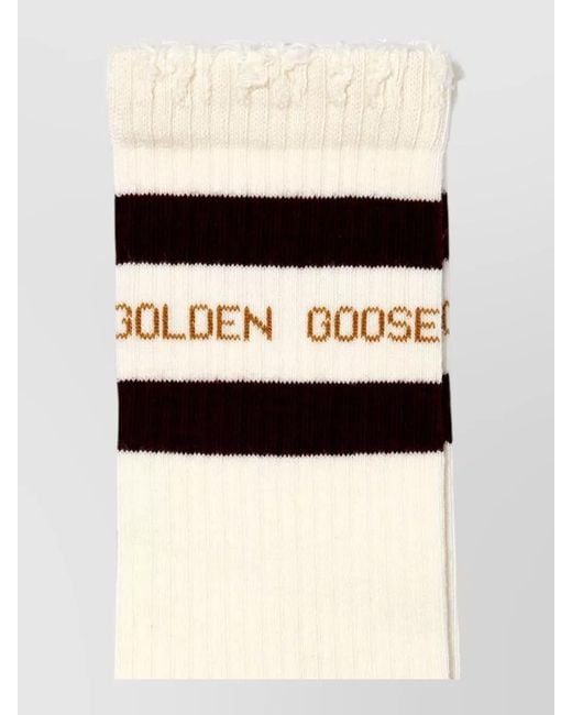 Golden Goose Deluxe Brand Black Mid Calf Nylon Silk Striped Socks