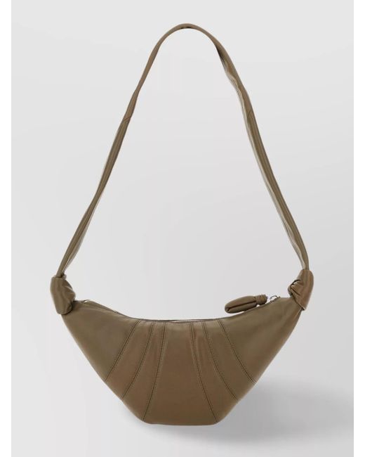 Lemaire White Leather Small Croissant Shoulder Bag