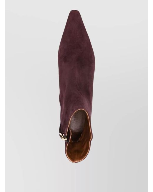 Roberto Festa Purple Ankle Boots Pointed Toe Stiletto Heel Suede
