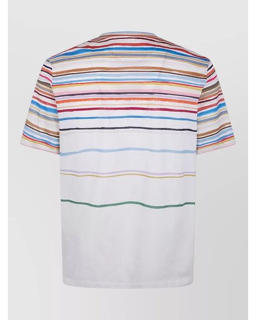 Paul Smith Gray Cairo Stripe Crew Neck Tshirt for men