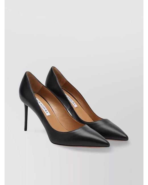 Aquazzura Brown Leather Pointed Toe Stiletto Heel Pumps