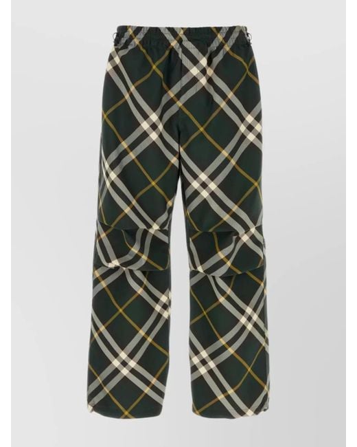 Burberry Multicolor Checked Wide-Leg Trousers for men