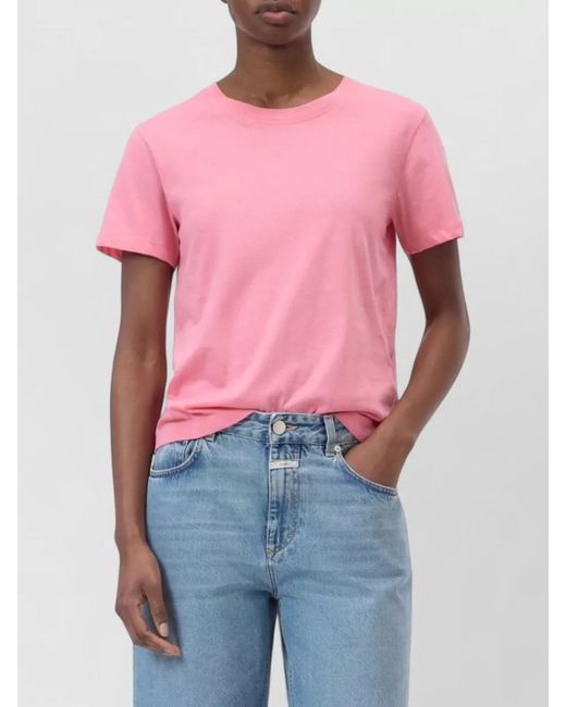 Closed Pink Cotton Crew Neck Short Sleeve T-Shirt