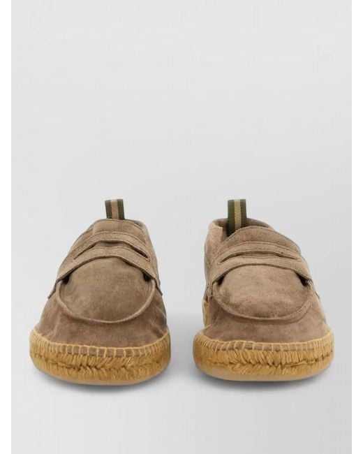 Castaner Natural Suede Espadrille Moccasins Penny Strap Sole for men