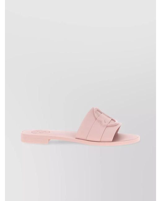 Moncler Pink Logo Rubber Slides