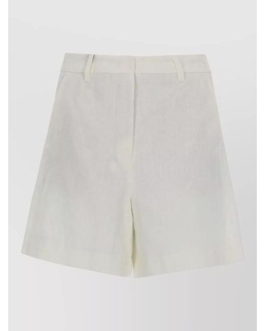 Max Mara White Linen Shorts