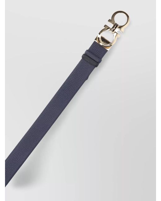 Ferragamo Blue Leather Reversible Belt