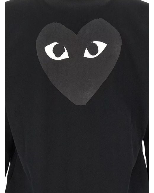 COMME DES GARÇONS PLAY Black Polyester Zip-Up Hoodie for men