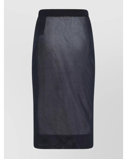 Saint Laurent Gray Knit Pencil Skirt