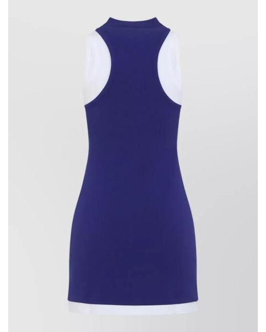 Versace Blue Vintage Beach Dress Contrast Trim Sleeveless