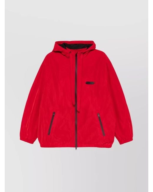 Lanvin Red Hooded Sport Jacket for men