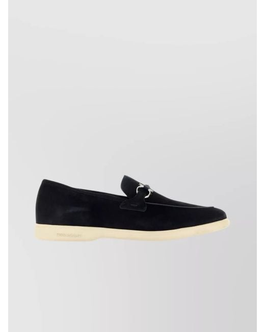 Ferragamo Black Suede Loafers for men