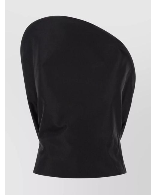 Magda Butrym Black Cotton Strapless Bustier Top