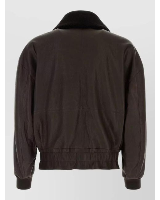 Giorgio Armani Black Lamb Leather Jacket for men