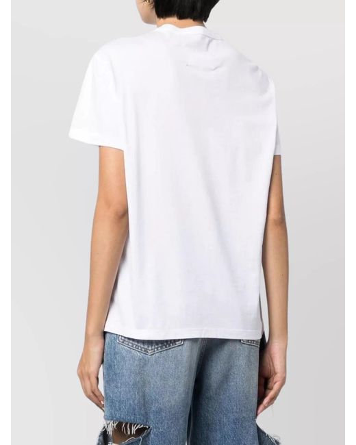 Maison Margiela White Cotton Logo-Print T-Shirt