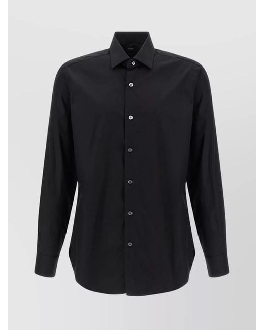 Barba Napoli Blue Stretch Cotton Shirt for men