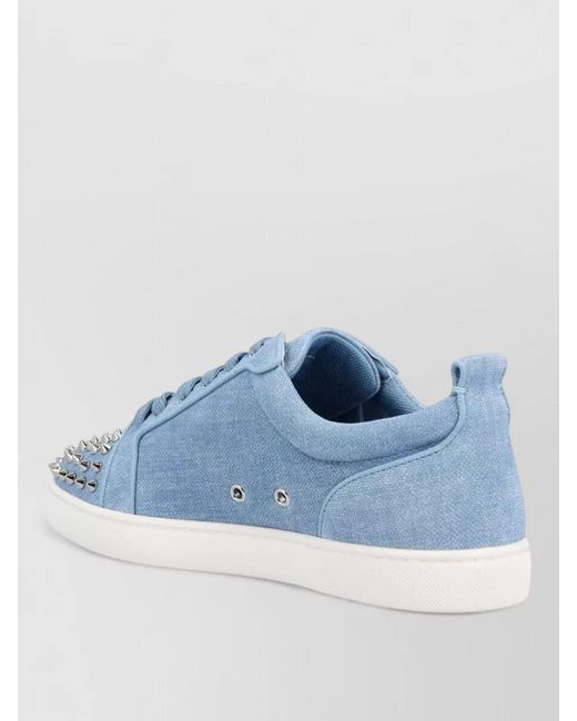 Christian Louboutin Blue Louis Junior Spikes Leather Low Sneakers for men