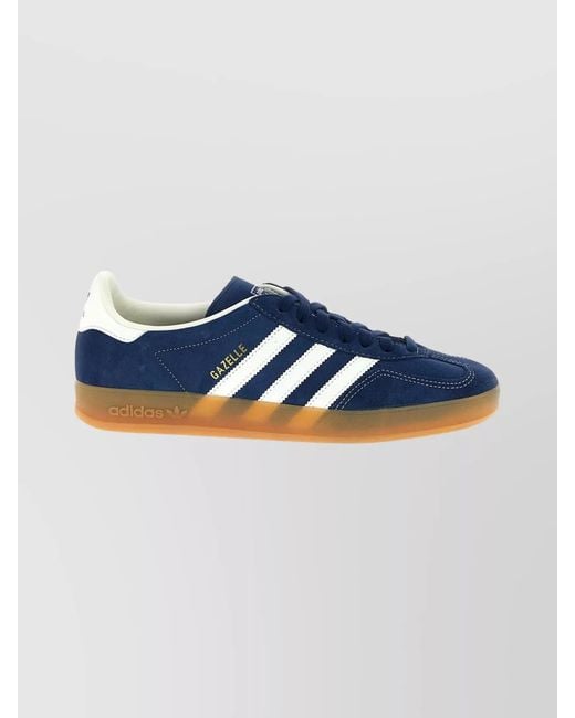 Adidas Originals Blue Leather Gazelle Indoor Low-Top Sneakers for men