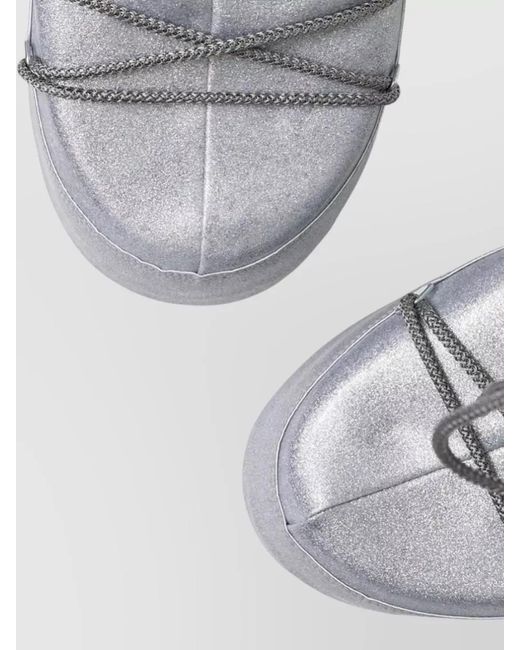 Moon Boot Gray Glitter Icon Interchangeable Sole Boots