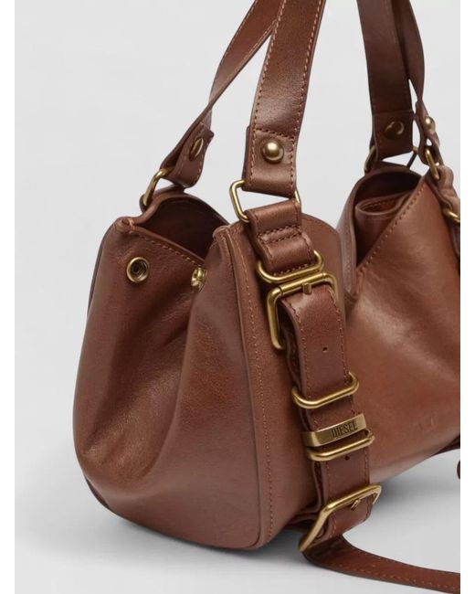DIESEL Brown Small Leather Shoulder Bag