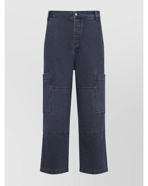 Jacquemus Blue Cargo Trousers With Wide Leg Design for men