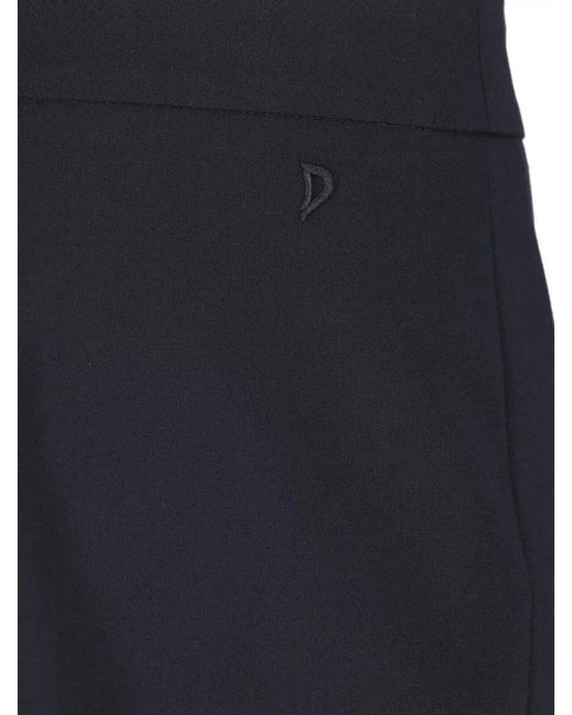 Dondup Blue High Waisted Midi Skirt Side Slit