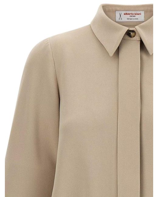 Alberto Biani Natural 3/4-Sleeve Blouse