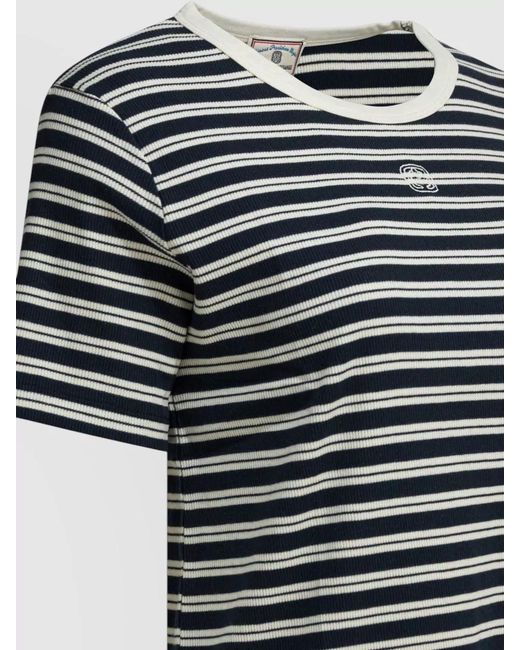 Ines De La Fressange Paris Black Striped Crew Neck Short Sleeve Top