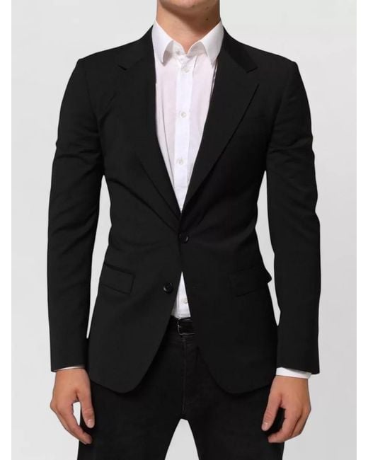 Dolce & Gabbana Black Staff Two Buttons Suit Jacket Blazer for men