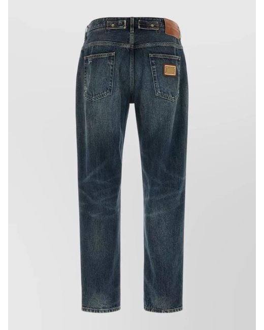 Dolce & Gabbana Blue Mid Rise Denim Jeans Belt Loops for men