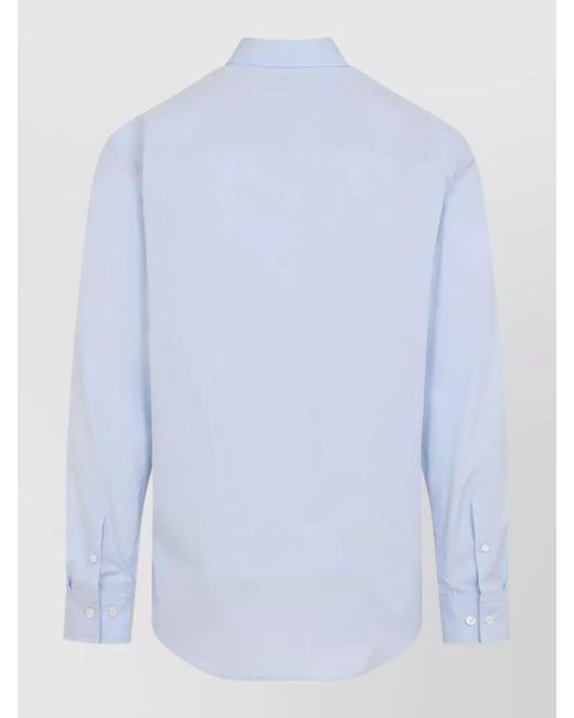 Dries Van Noten Blue Cilian Shirt Long Sleeve Cotton Tie for men