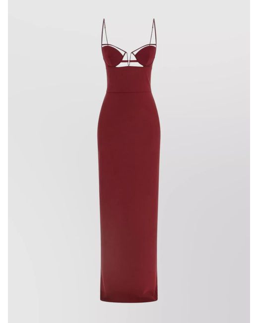Nensi Dojaka Red V-Wire Bra Maxi Dress