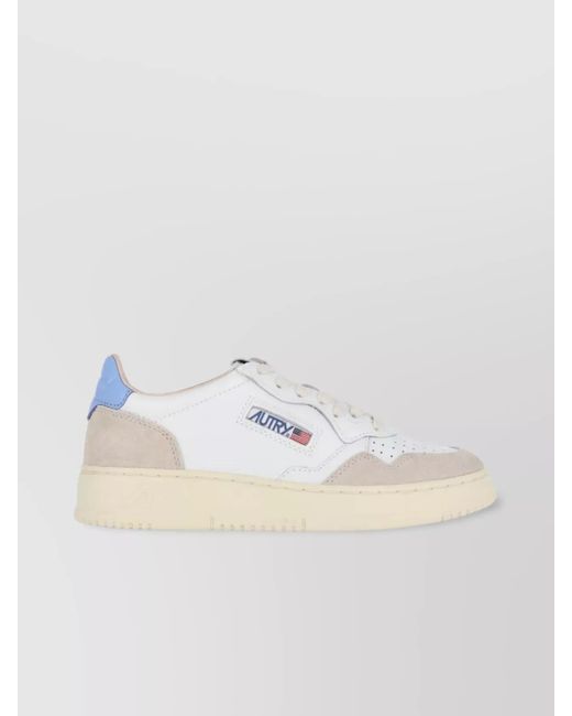 Autry White Leather Low-Top Sneakers