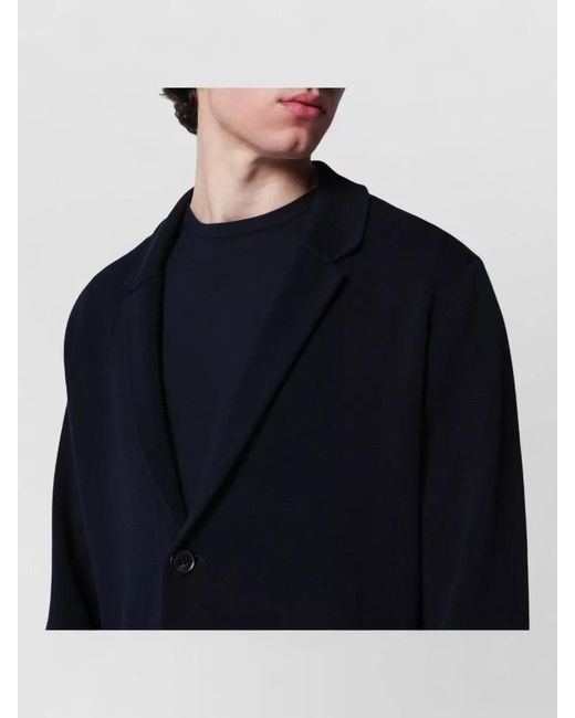 Roberto Collina Blue Coat Front Pockets Notched Lapel Design for men