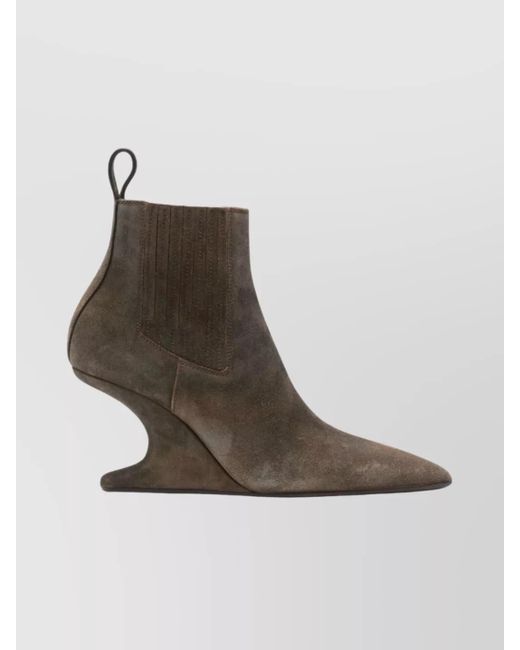 Rick Owens Multicolor Suede Leather Ankle Boots