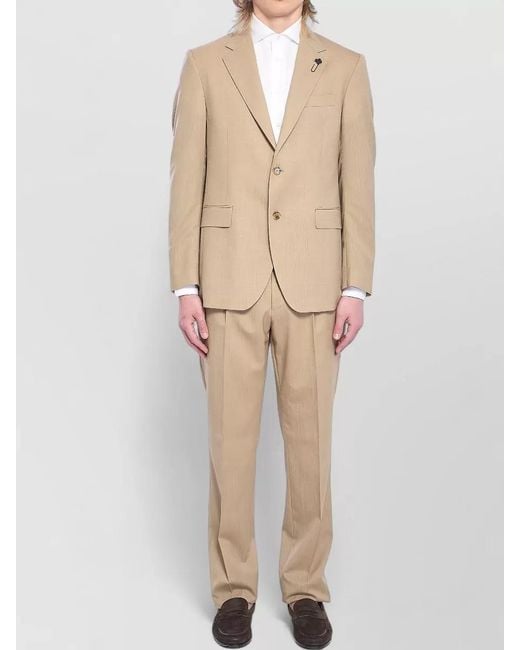 Lardini Natural Virgin Wool Single Breasted Suit for men