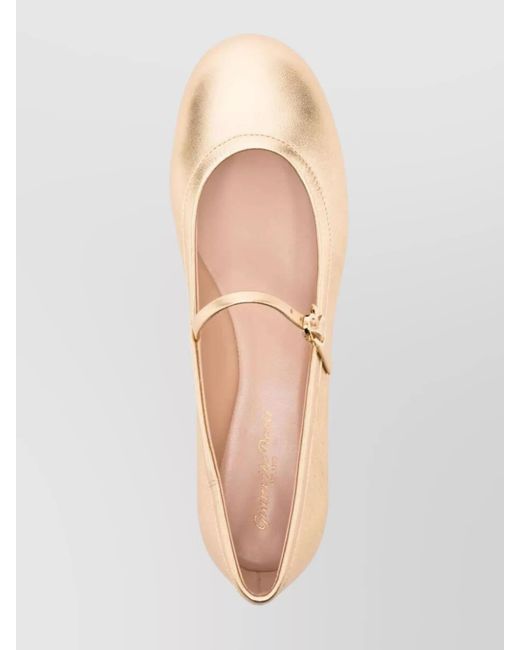 Gianvito Rossi Natural Nappa Leather Ballerina Flats