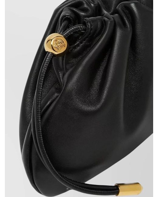 Versace Black Na Lamb Leather Clutch Bag