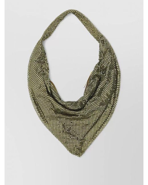 Benedetta Bruzziches Green Rhinestone Mesh Draped Clutch Bag