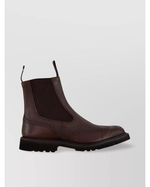 Tricker's Brown Leather Henry Boots for men