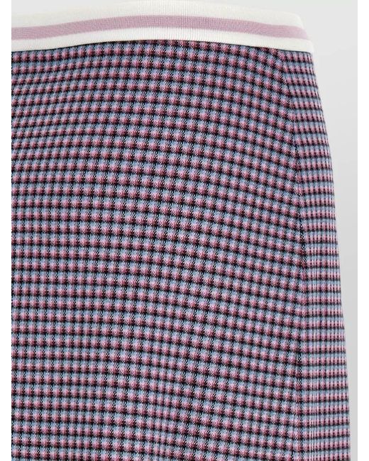 Marni Purple Houndstooth Pleated Skirt