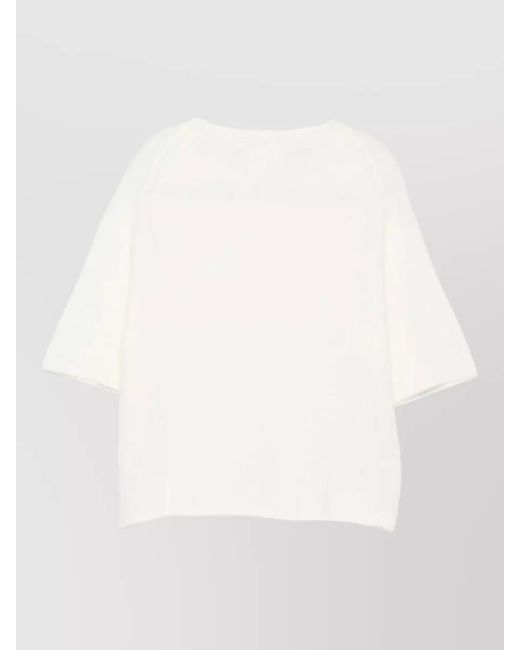 Closed White Short Sleeve Regular Fit Crew Neck Top