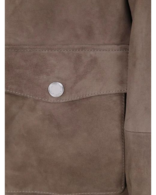 Michael Kors Brown Suede Bomber Jacket for men