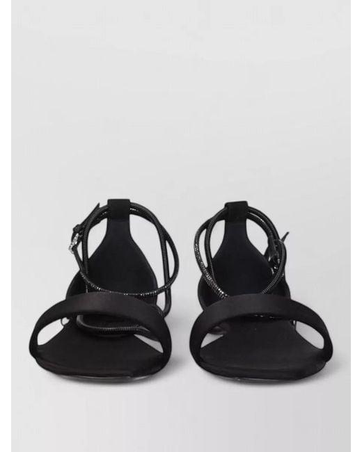Max Mara Black Satin Sandals