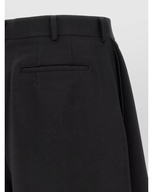 Comme des Garçons Black Loose Leg Bermuda Shorts Belt Loops Pleats for men