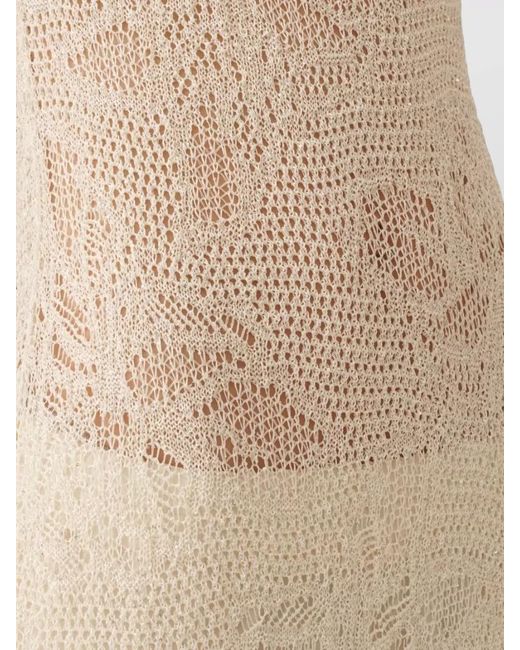 Fabiana Filippi White Crochet Maxi Dress Open Knit Scoop Neckline